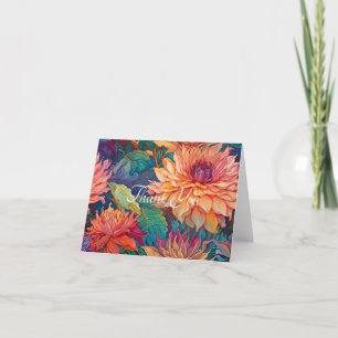 Dahlia Floral Tapestry leere Vielen Dank Dankeskarte
