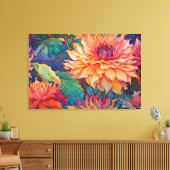 Dahlia Floral Tapestry Leinwanddruck (Insitu (Wohnzimmer))