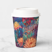 Dahlia Floral Tapestry Pappbecher (Links)