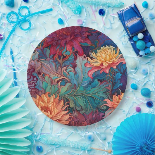 Dahlia Floral Tapestry Pappteller (Party)