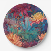 Dahlia Floral Tapestry Pappteller (Vorderseite)