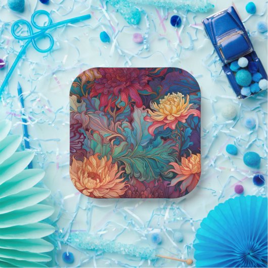 Dahlia Floral Tapestry Pappteller (Party)