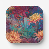 Dahlia Floral Tapestry Pappteller (Vorderseite)