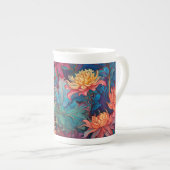 Dahlia Floral Tapestry Porzellantasse (Vorderseite Rechts)