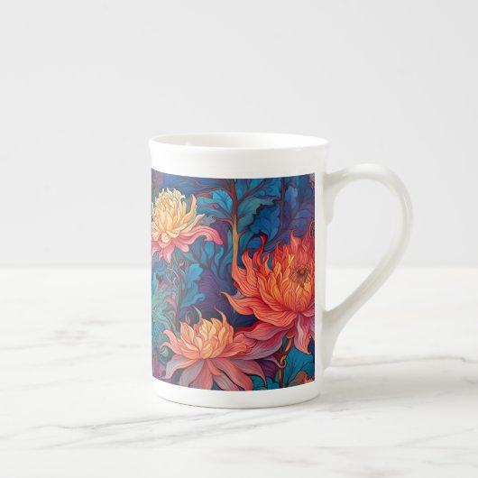 Dahlia Floral Tapestry Porzellantasse (Rechts)