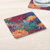 Dahlia Floral Tapestry Rechteckiger Pappuntersetzer (angewinkelt)