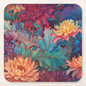 Dahlia Floral Tapestry Rechteckiger Pappuntersetzer (Vorderseite)