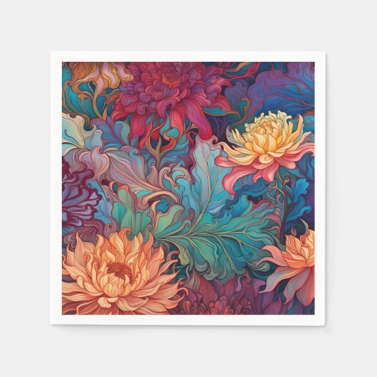 Dahlia Floral Tapestry Serviette (Vorderseite)