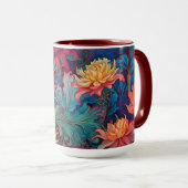 Dahlia Floral Tapestry Tasse (VorderseiteRechts)