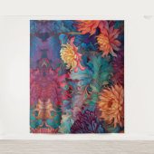 Dahlia Floral Tapestry Wandteppich (Vorderseite)