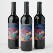 Dahlia Floral Tapestry Weinetikett (Flaschen)