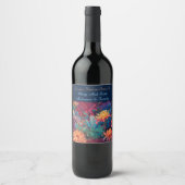 Dahlia Floral Tapestry Weinetikett (Vorderseite)