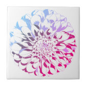 Dahlia flower ceramic tile - bright pink tones fliese (Vorderseite)