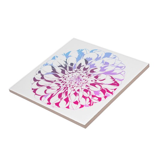 Dahlia flower ceramic tile - bright pink tones fliese (Seite)
