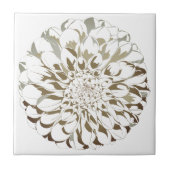 Dahlia flower ceramic tile - brown tones fliese (Vorderseite)