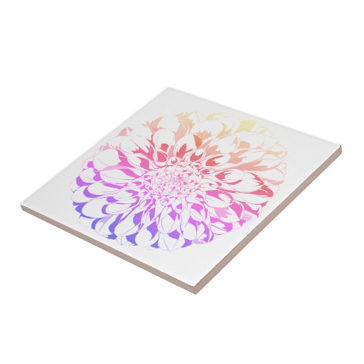 Dahlia flower ceramic tile - violet tones fliese (Seite)