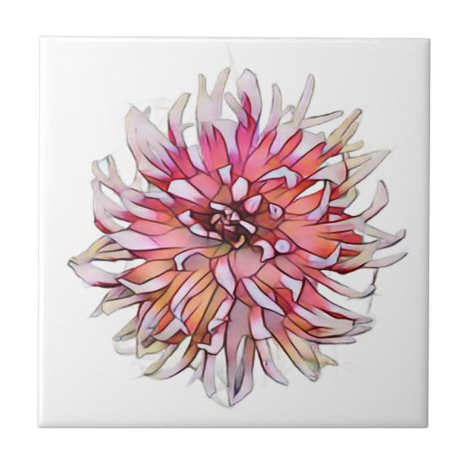 DAHLIA FLOWER FLIESE (Vorderseite)