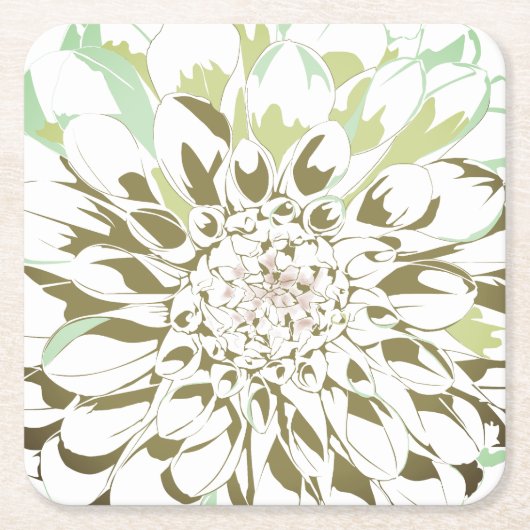 Dahlia flower paper coaster set rechteckiger pappuntersetzer (Vorderseite)
