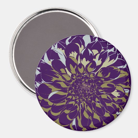 Dahlia flower refrigerator magnet (Vorderseite/Rückseite)