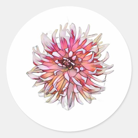 DAHLIA FLOWER RUNDER AUFKLEBER (Vorderseite)