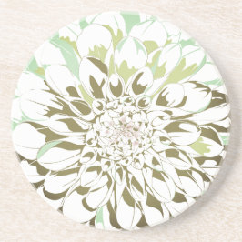 Dahlia flower stone coaster - round getränkeuntersetzer