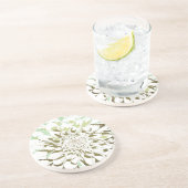 Dahlia flower stone coaster - round getränkeuntersetzer (Seite)