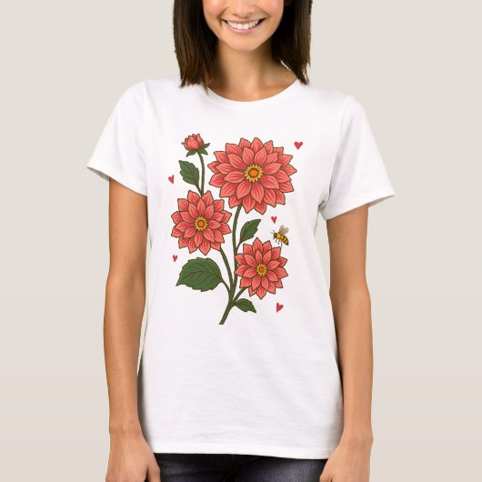 Dahlia Flower T-Shirt (Vorderseite)