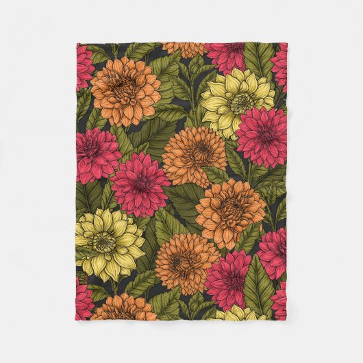 Dahlia Garden Fleecedecke (Vorderseite)