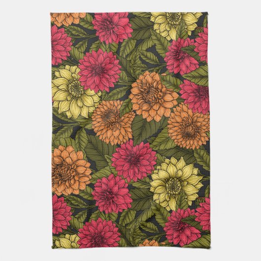 Dahlia Garden Geschirrtuch (Vertikal)