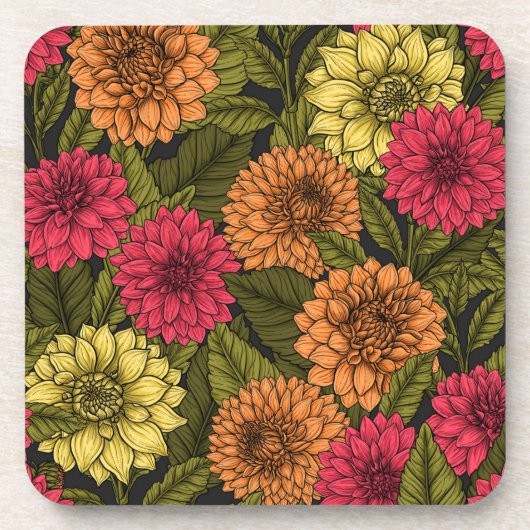 Dahlia Garden Getränkeuntersetzer (Vorderseite)