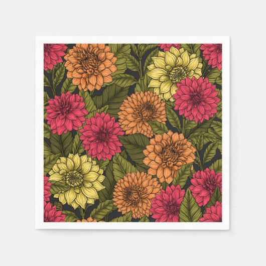 Dahlia Garden Serviette (Vorderseite)