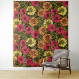 Dahlia Garden Wandteppich