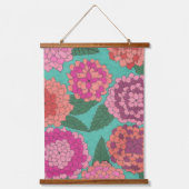 Dahlia Garden Wandteppich Mit Holzrahmen (Vorderseite)