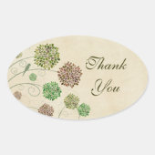 Dahlia Garden Wedding Danke Oval Sticker (Vorderseite)