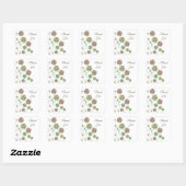 Dahlia Garden Wedding Danke Square Sticker (Blatt)