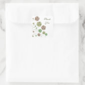 Dahlia Garden Wedding Danke Square Sticker (Tasche)