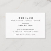 Dahlia Gardener Visitenkarte (Rückseite)