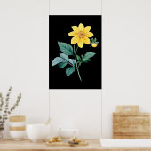 Dahlia-Gelbe Blume Poster (Küche)