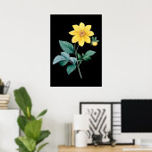 Dahlia-Gelbe Blume Poster (Heimbüro)