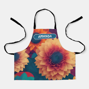 Dahlia Geometric Colorful Personalisiert Pattern Schürze