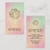 *~* Dahlia Gold Pastell Peach Green Yellow AP2 Visitenkarte (Vorne/Hinten)