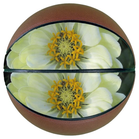 Dahlia Hellgelbe Blume Basketball (Vorderseite)