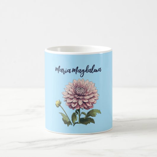 Dahlia Illustration Kaffeetasse (Mittel)