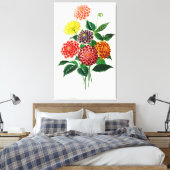 Dahlia illustriert leinwanddruck (Insitu (Schlafzimmer))