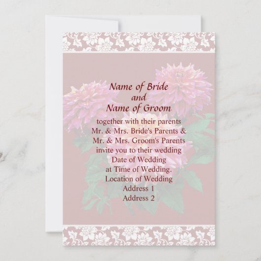 Dahlia Kidds Climax Wedding Invitation Set Einladung (Vorderseite)