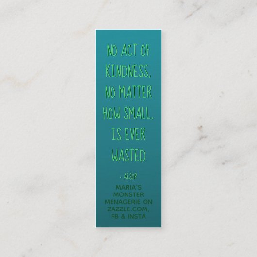 Dahlia Kindness Cards Mini Visitenkarte (Rückseite)