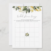 DAHLIA Lemon Brautparty Bingo Game Einladung (Vorderseite)