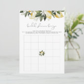 DAHLIA Lemon Brautparty Bingo Game Einladung (Stehend Vorderseite)