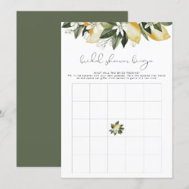 DAHLIA Lemon Brautparty Bingo Game Einladung