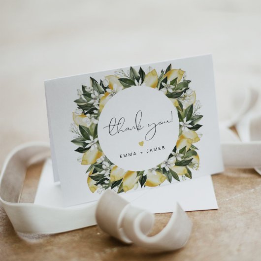 DAHLIA Lemon Citrus Frucht Sommergarten Floral Dankeskarte